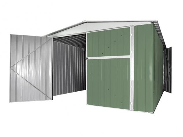 Box prefabbricato, casetta da giardino in lamiera zincata. Capanno ricovero attrezzi o deposito/garage auto in Acciaio 3.60 x 6.00 m x h2.32 m - Peso - Foto 2