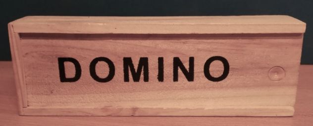 DOMINO gioco da Tavolo in Scatola di Legno 28 Tessere NERE - Foto 2