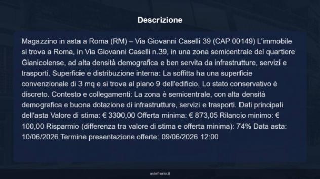 Immobile in asta di 3 m² in vendita a Roma - Foto 9