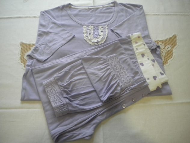 PIGIAMA DONNA tg.L-PANTALONI+MAGLIETTA MANICHE CORTE