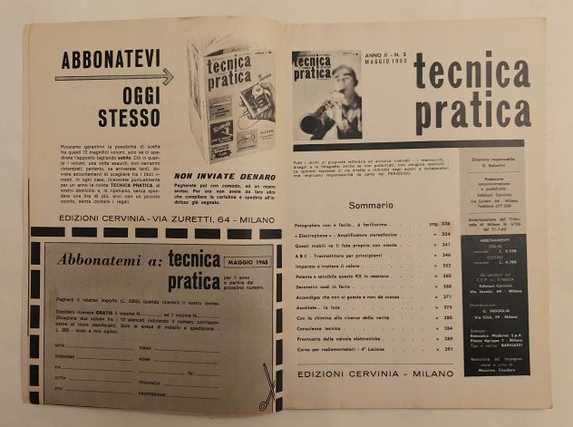 Rivista Radiotecnica Tecnica Pratica N. 5 Ed.Cervinia, maggio 1963 perfetto - Foto 3