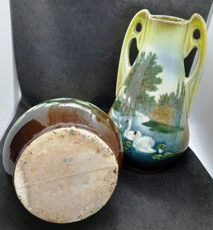 Coppia vasetti liberty in ceramica 17x8 - Foto 5