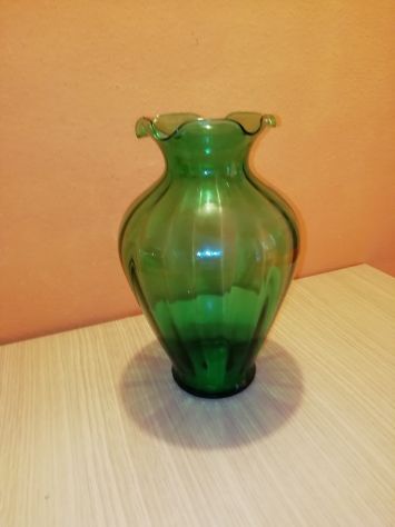 Vaso vintage in vetro verde - Foto 3
