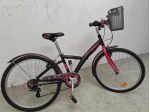 Bicicletta bambina/ragazza B-Twin 24" nero/fucsia con cestino