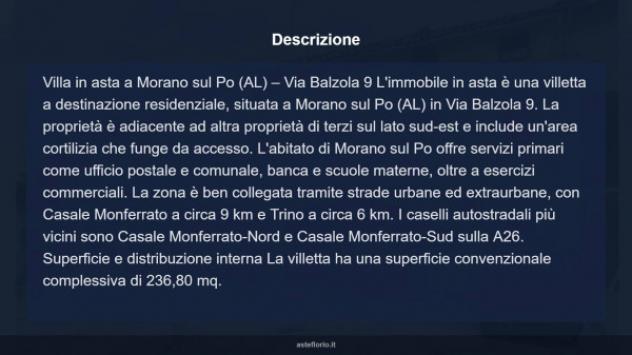 Immobile in asta di 236 m², box auto in vendita a Morano sul Po - Foto 12