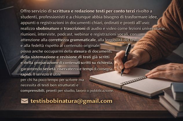 Redattore di testi per conto terzi