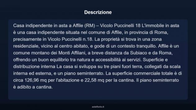 Immobile in asta di 126 m² con più di 5 locali in vendita a Affile - Foto 4