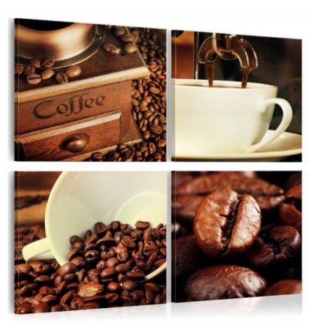 Quadro Con Il Caffè - 4 Quadri - ARREDALACASA
