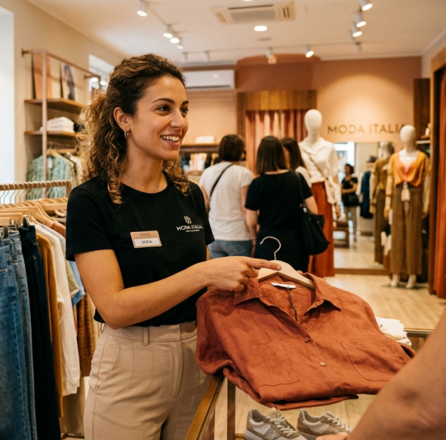 Commessa per negozio di abbigliamento donna