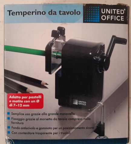 Temperamatite Elettrico Manuale A Manovella Con Punta Regolabile E Contenitore Trucioli - Bianco - 3