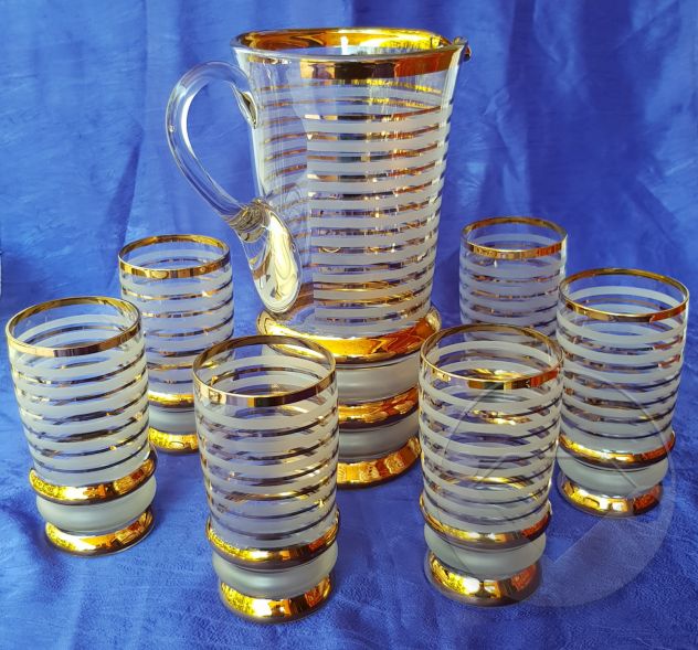 BROCCA e 6 BICCHIERI VINTAGE ANNI 50