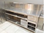 tavolo inox da lavoro con alzatina usato