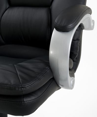 POLTRONA UFFICIO ERGONOMICA GIREVOLE IN ECOPELLE NERA - DIREZIONALE MODELLO KING - NUOVA - Foto 3
