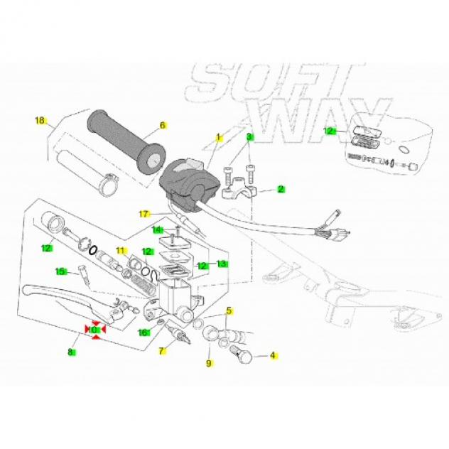 Leva freno anteriore destra scooter Aprilia SR Factory e Sport City - Foto 4