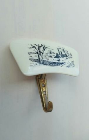 Vintage raro Gancio Appendiabiti in BACHELITE e Ottone immagine vita in campagna - Foto 7