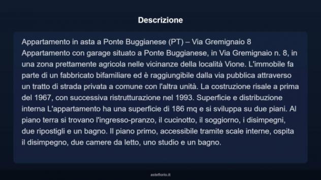 Immobile in asta di 186 m² in vendita a Ponte Buggianese - Foto 3