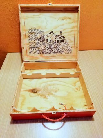 Cassetta in legno decorato Vuota X 4 Bottiglie