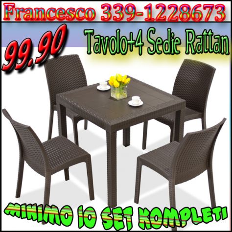 Nuovi Set completi di Tavoli e Sedie per Esterno 99 euro - Foto 3