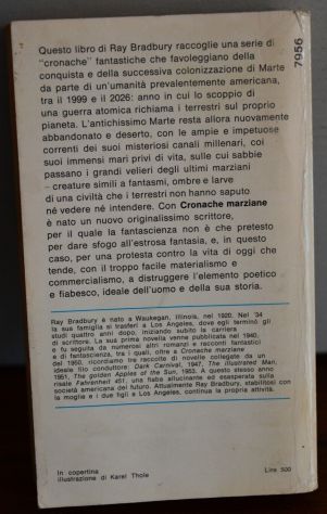 CRONACHE MARZIANE, Ray Bradbury, Arnoldo Mondadori 1972. - Foto 3