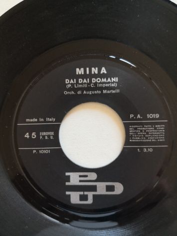 Disco Vinile 45 giri di Mina - "Non credere", originale del 1969. - Foto 2
