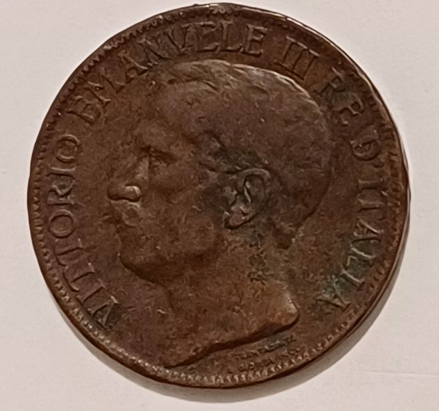 VITTORIO EMANUELE III°, 10 CENTESIMI 1911, MONETA RAME, CINQUANTENARIO. - Foto 3