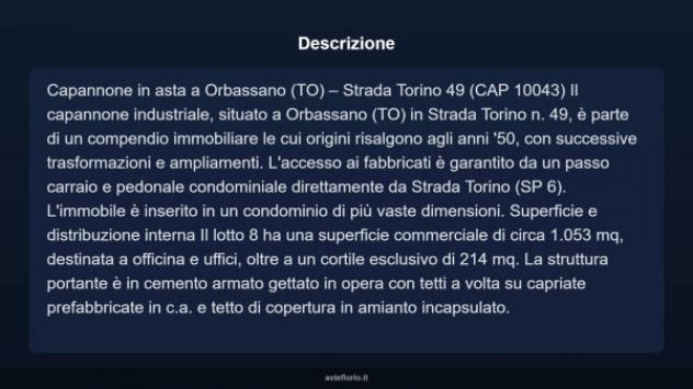 Immobile in asta di 1053 m² in vendita a Orbassano - Foto 4