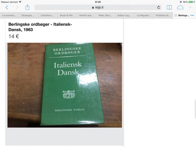 Berlingske ordbøger -  Italiensk-Dansk Forlag: Berlingske - Udgivet år: 1963 -
