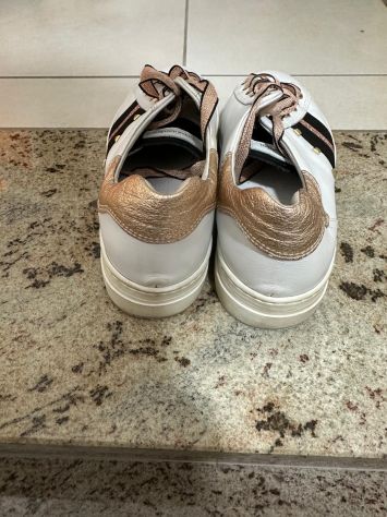Sneakers NeroGiardini donna bianche e oro rosa – Made in Italy – N. 39 - Foto 7