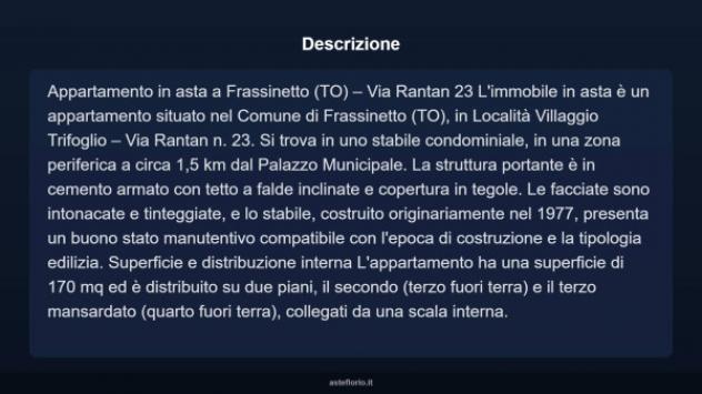 Immobile in asta di 170 m² con più di 5 locali e box auto in vendita a Frassinetto - Foto 4