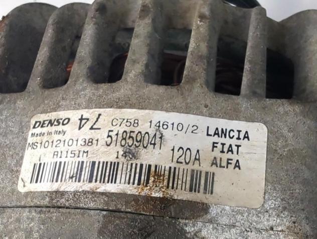 51859041 ALTERNATORE FIAT PUNTO EVO 1.4 B 57KW 5M 5P (2010) RICAMBIO USATO - Foto 5