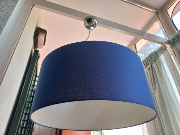 Lampadario paralume tessuto bluette E27 60euro - Foto 3