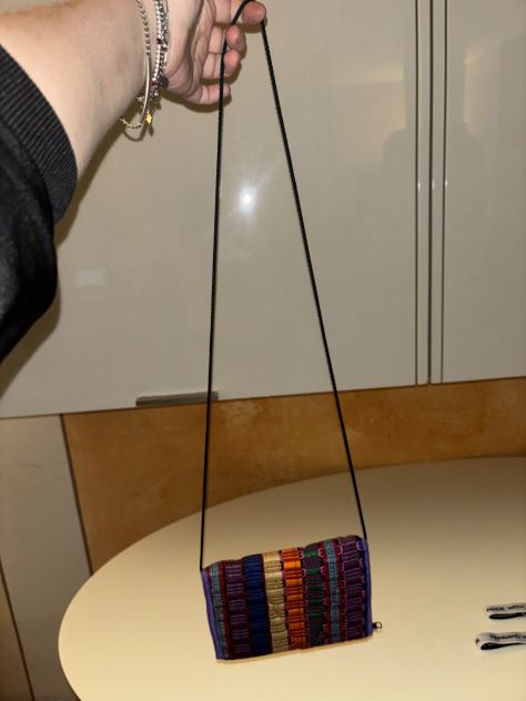 UN PORTAFOGLIO NUOVO CHE DIVENTA ANCHE BORSA PICCOLA POCHETTE UNISEX ETNICO IN S - Foto 3