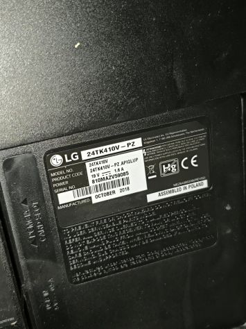 TV Monitor LG 24" HD Ready – Modello 24TK410V-PZ - Foto 3