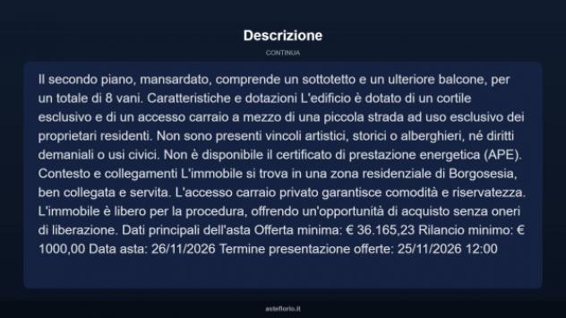 Immobile in asta di 192 m² con più di 5 locali in vendita a Borgosesia - Foto 17