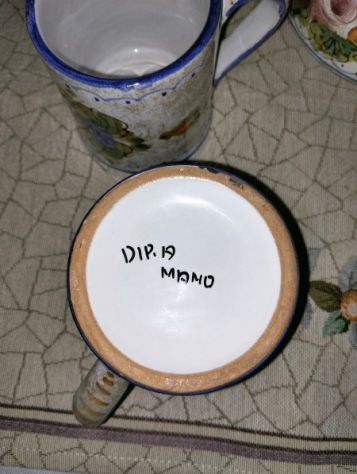 Brocca e tazze in ceramica dipinti a mano - Foto 6