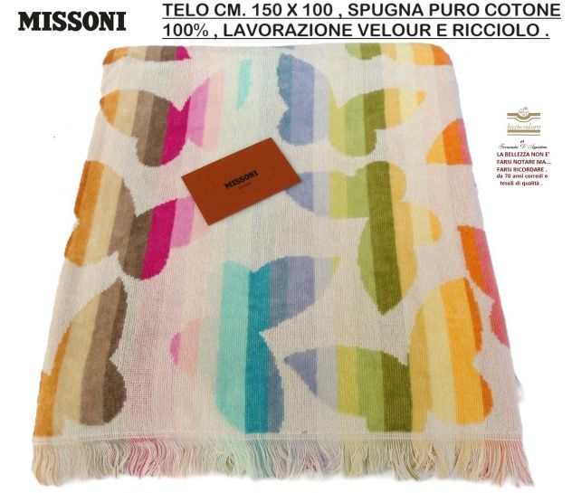 TELI SPUGNA MISSONI 6 MODELLI CM. 150 X 100 , UNISEX . - Foto 4