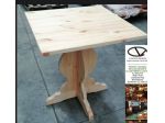 Tavolo legno per pizzeria  pub in pino grezzo  80x80x3