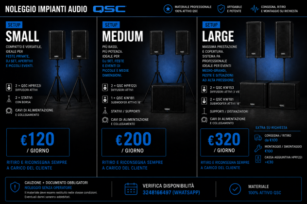Noleggio impianto audio QSC - Foto 3