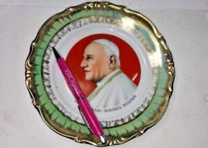 Piatto in ceramica con immagine pontefice fine anni 50 - Foto 2