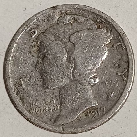 Mercury Dime 10 c. di dollaro USA, 1917. - Foto 3