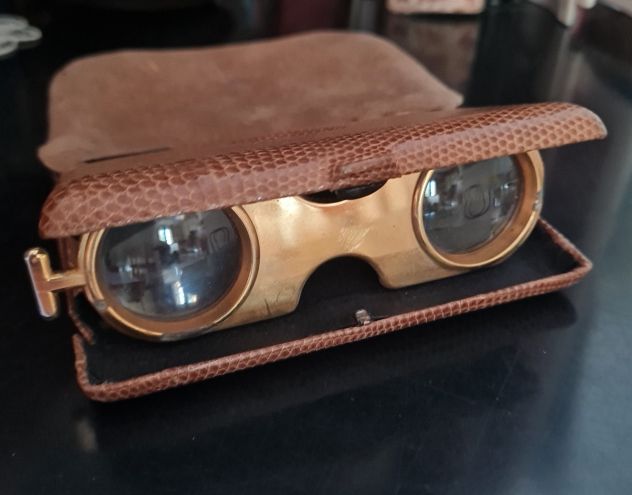 Binocolo Dèco da teatro compatto con rivestimento in pelle - Foto 2