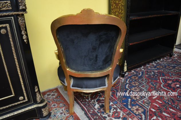 Coppia poltrone dorate stile Luigi XV - Foto 10