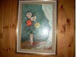 Quadro ad olio con soggetto floreale