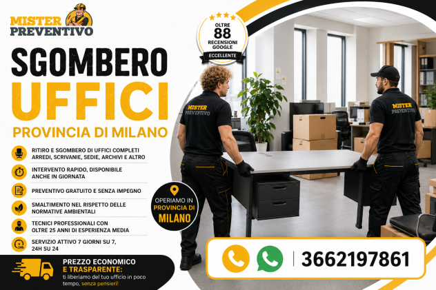 Sgombero Uffici in provincia di Milano