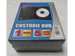 confezione di 5 custodie a libro per cd,dvd,blu ray.nuovo