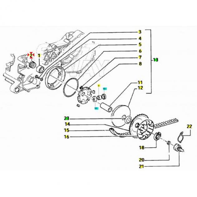 Puleggia dentata scooter Piaggio 50 vari - 286158 - Foto 5