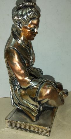 STATUETTA IN METALLO O SIMILARE VINTAGE ARGENTATA - Foto 10