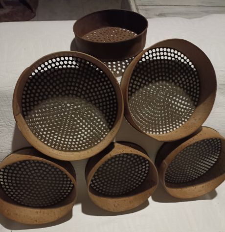 Setacci antichi vintage ottone legno - Foto 5