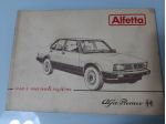 ALFA ROMEO ALFETTA USO E MANUTENZIONE  ANNO 1983  ORIGINALE