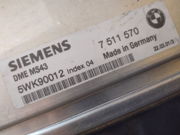 ECU CENTRALINA MOTORE SIEMENS ECU Siemens 5WK90012 DME MS43 DME 7511570BMW 75115 - Foto 5